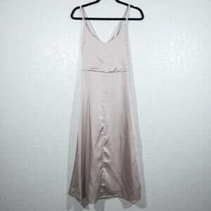 New Mod Ref Taupe Eloise Crossback Midi Dress‎ Size Small